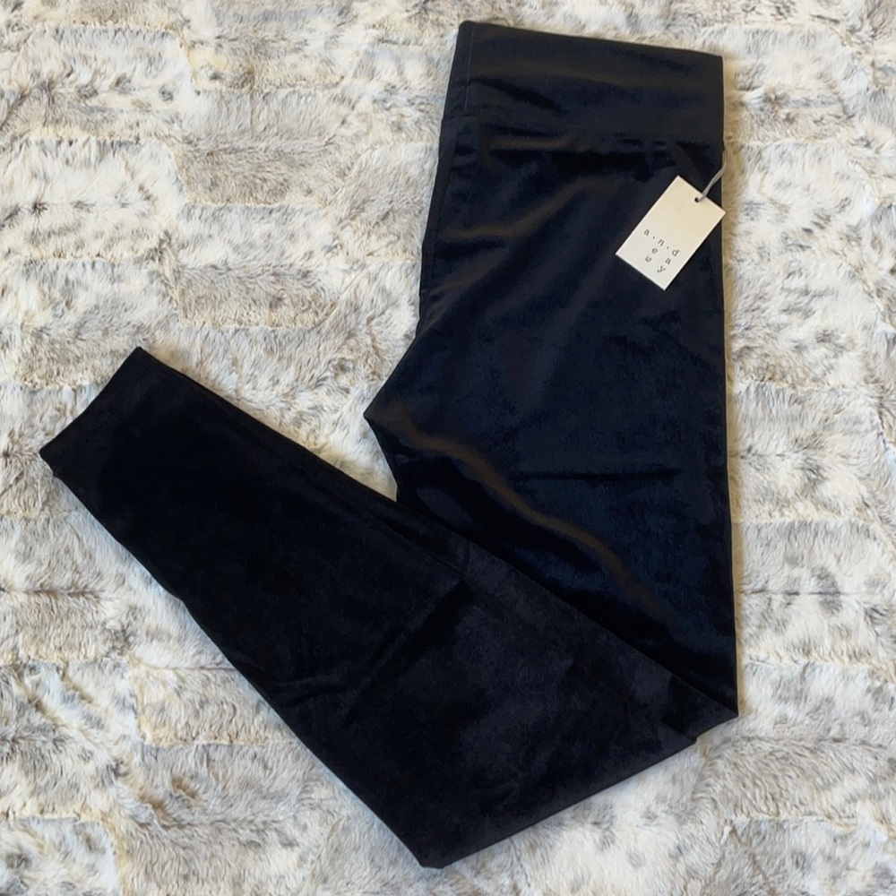 NWT black velour leggings - Picture 1 of 8